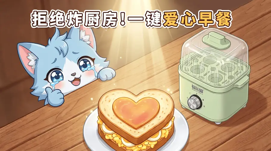 早餐神器！四档控温蒸蛋煎烤还能免看管！