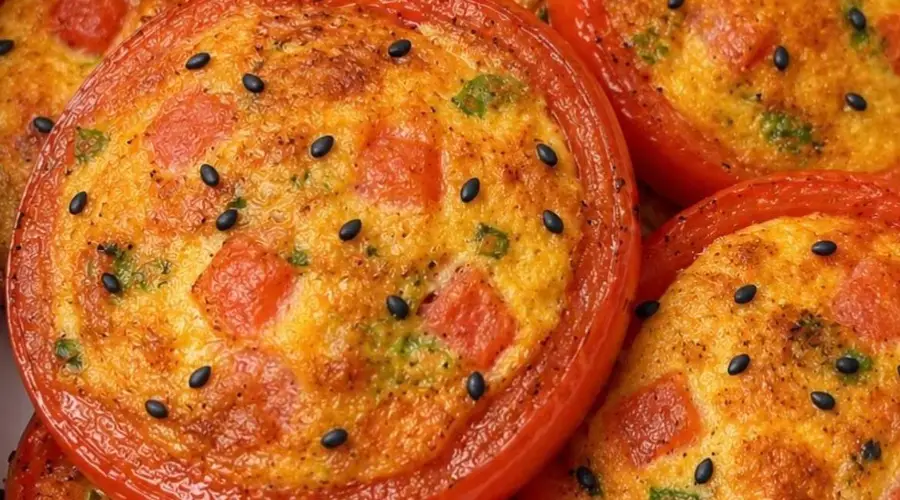 西红柿配蛋做早餐 不揉面不加水 煎制出鲜香饼