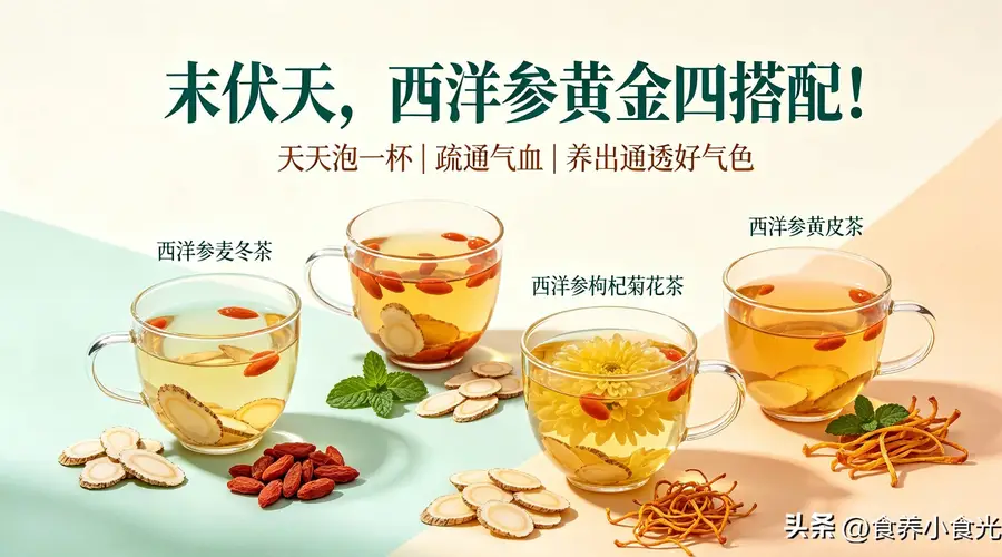 末伏养气新招！西洋参四款搭配 保温杯泡一杯清淤补津提气色