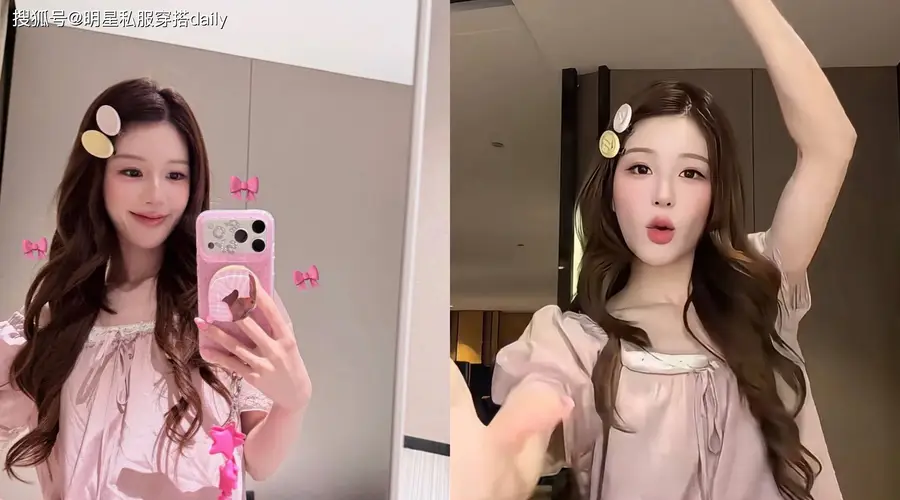 被赵露思的“粉色系穿搭”美到!佩戴马卡龙色发夹甜如“水蜜桃”