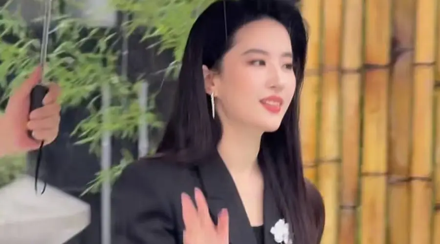 刘亦菲穿黑色西装化身女总裁 笑容满面明媚优雅