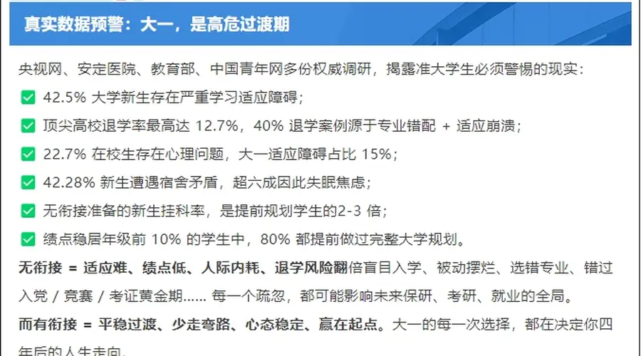 “防大一挂科和退学风险”,高大衔接班是科学过渡还是贩卖焦虑?