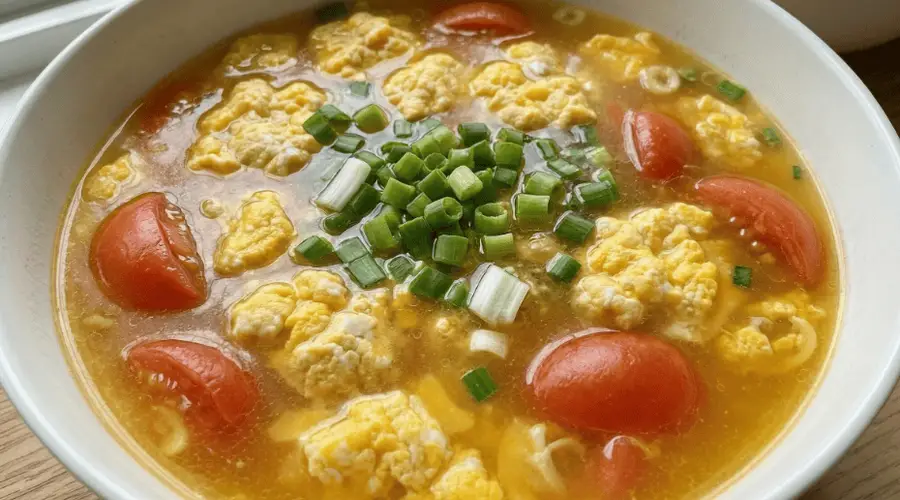 酸甜开胃救星：一碗醋香番茄鸡蛋疙瘩汤，唤醒你的每一寸食欲