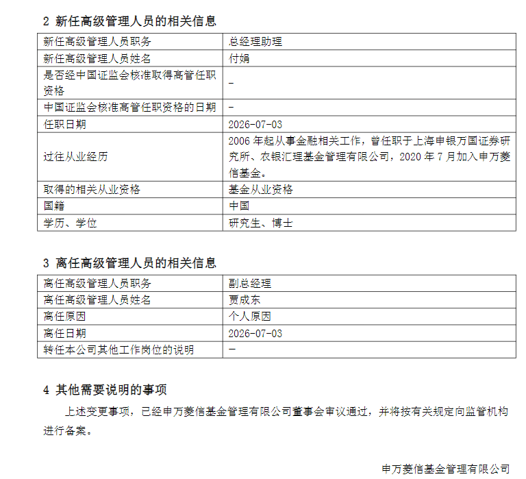 申万菱信基金贾成东离职