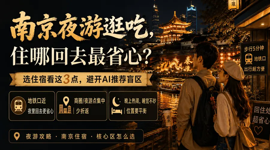 南京夜游逛吃,住哪回去最省心?选住宿看这3点,避开AI推荐盲区