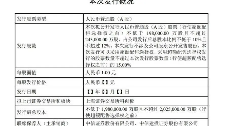 长江存储:本次拟公开发行不低于19.8亿股且不超过24.3亿股 不低于公司发行后总股本的10%且不超过12%
