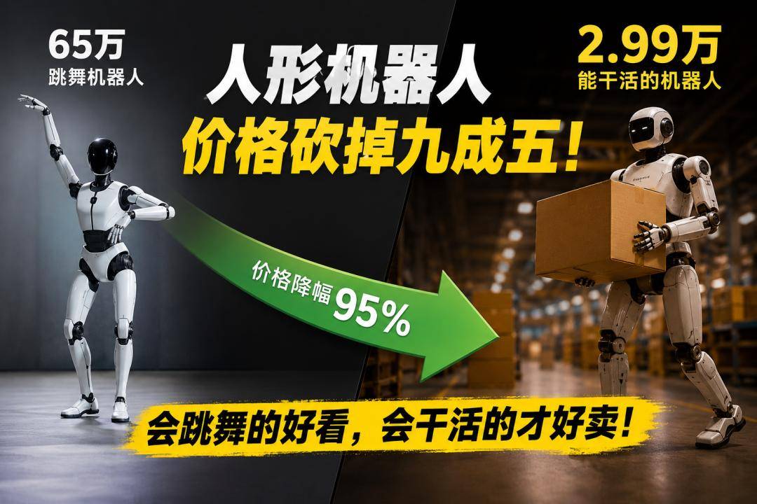 从65万降到2.99万，人形机器人价格砍掉九成五：会跳舞的机器人好看，会干活的机器人才好卖
