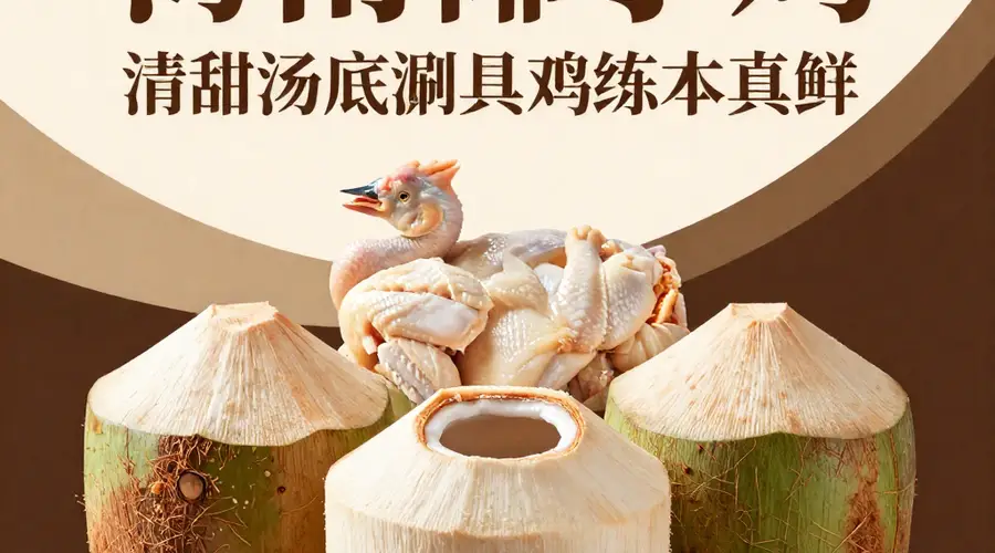 海南椰子鸡:三个椰子一只鸡,清甜汤底涮出鸡肉的本真鲜