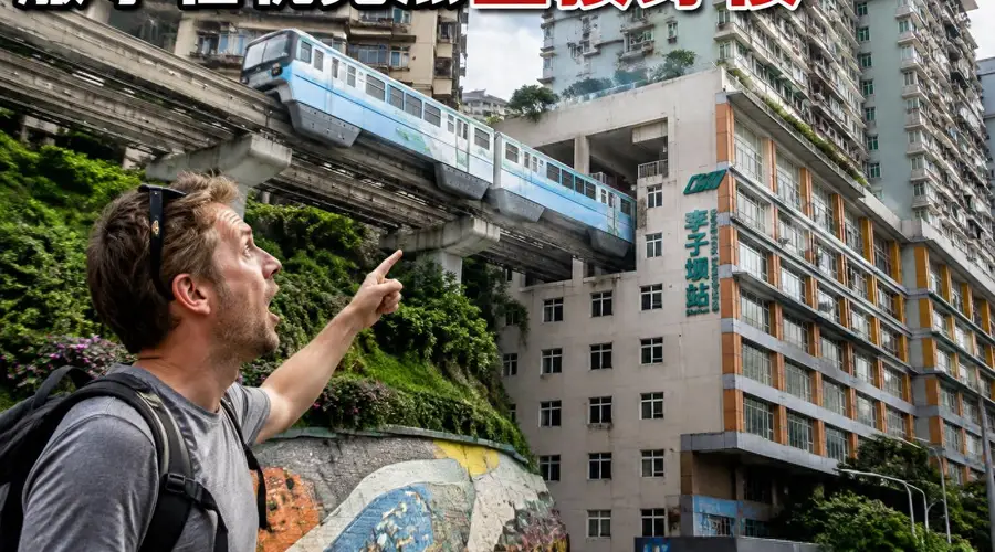 德国游客来重庆遇山绕路，见轻轨穿楼直呼服了