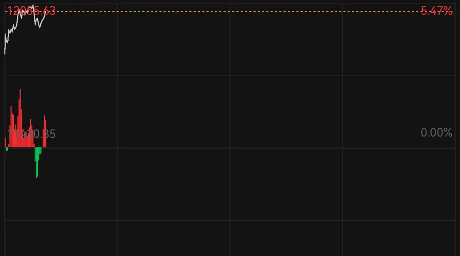 8月4日费城半导体指数盘中涨超5%，截至北京时间22时05分涨5.17%报12021.73点