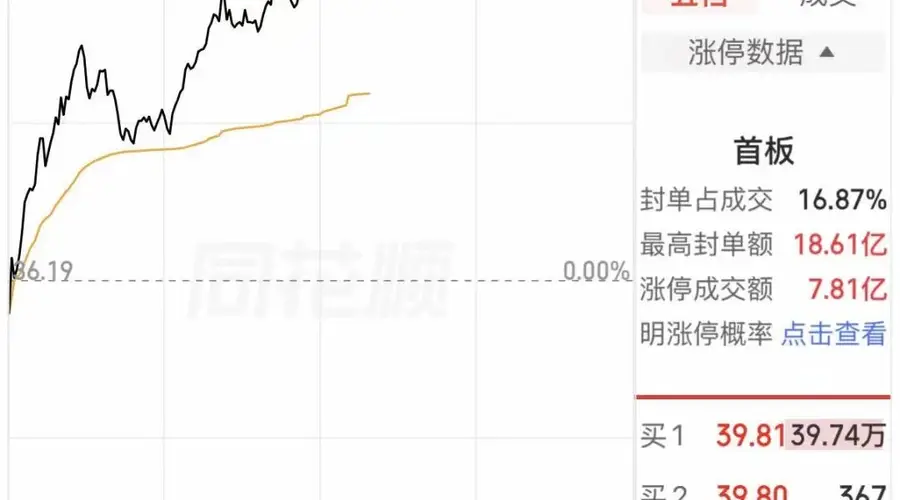 电子布龙头午后涨停 近40万手买单排队封板