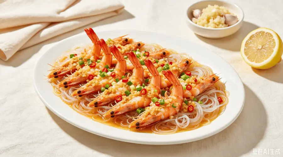 蒜蓉粉丝蒸虾 鲜美零失败家常美味