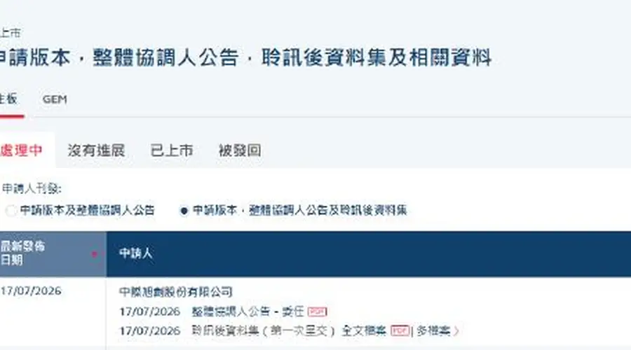 中际旭创通过港交所上市聆讯，拟募资约70亿美元或成年内港股最大IPO