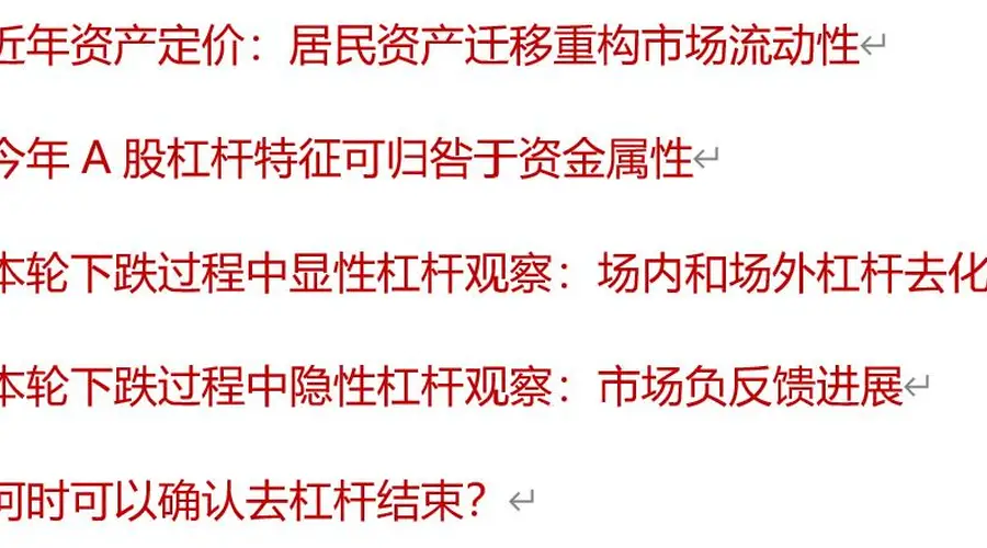 A股去杠杆进展到何种程度:中资产品无系统性赎回 融资卖出收敛