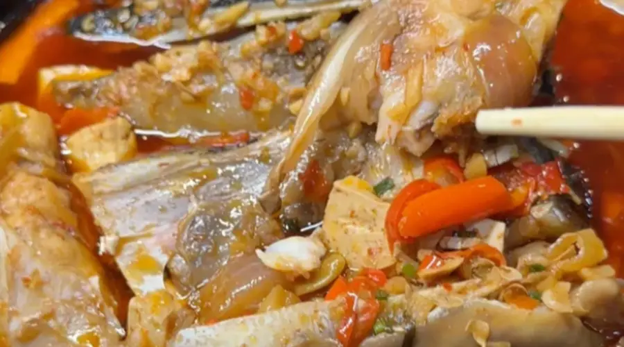 红椒铺就盘中色,百年湘味尽在剁椒鱼头间