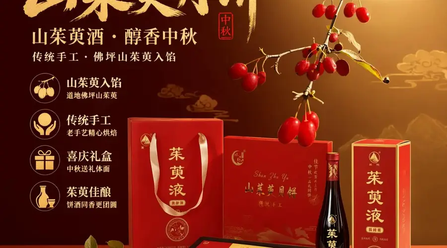 佛坪山茱萸月饼，饼酒相伴，共赴中秋好时节