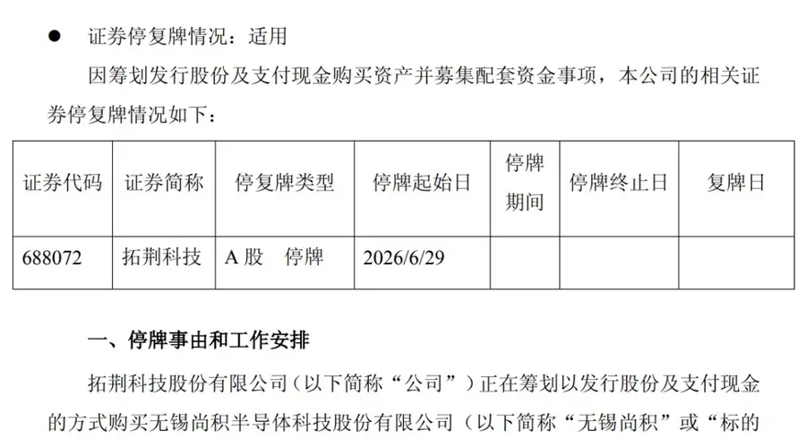 半导体牛股大动作!下周一停牌