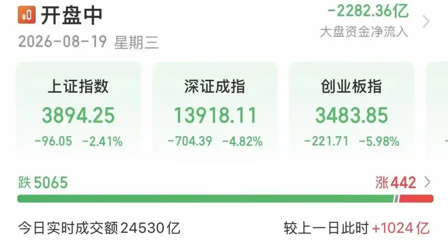 超5000股下跌