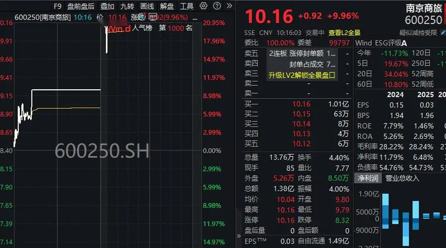 30秒涨停!600250,两连板