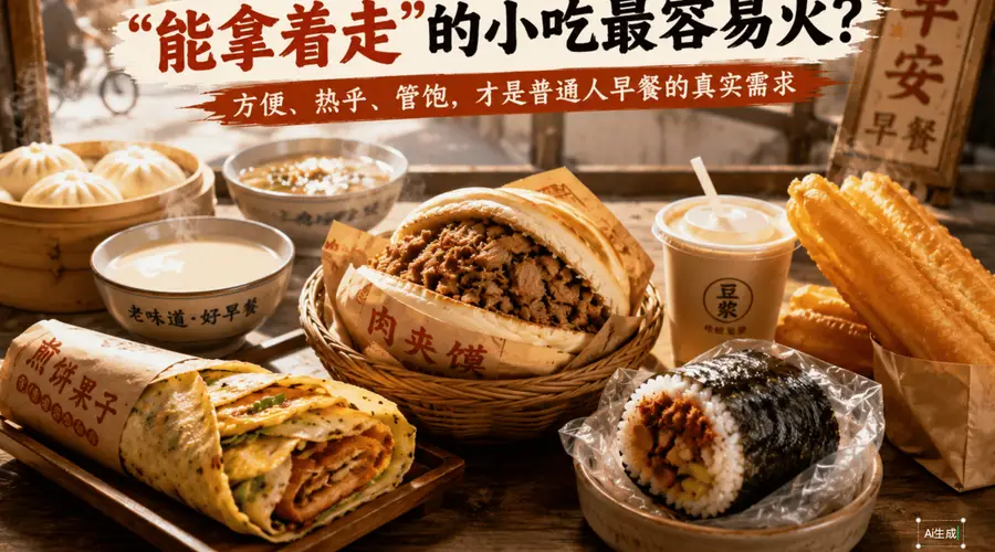 中国早餐那么多,为什么“能拿着走”的小吃最容易火?