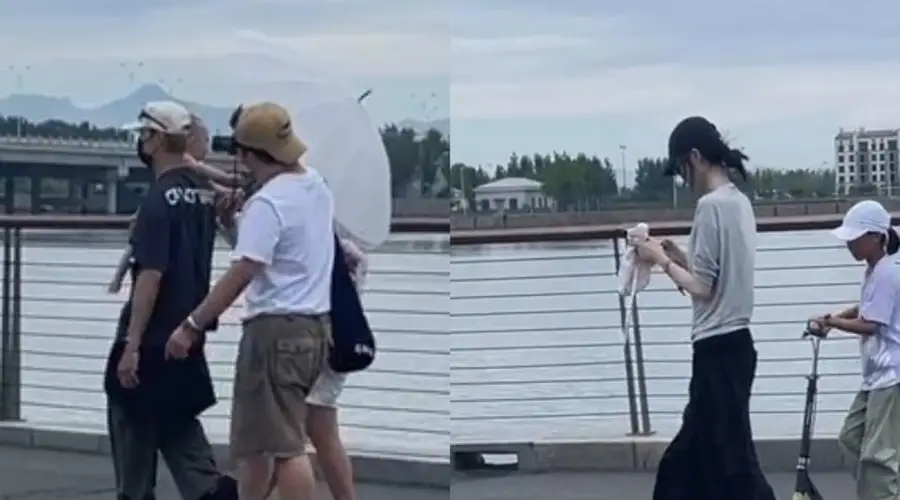 陈伟霆与何穗带儿子出游被偶遇 单手抱娃父爱满满