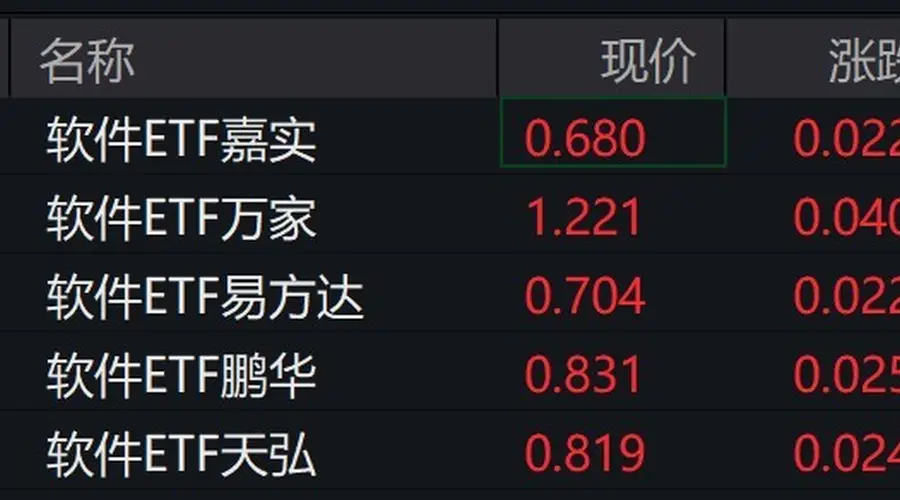 软件概念股走强，软件ETF涨超3%