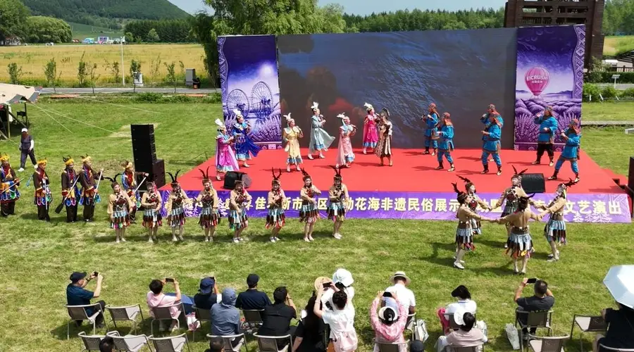 赫哲非遗绽放达勒花海 佳木斯郊区打造沉浸式文旅新场景