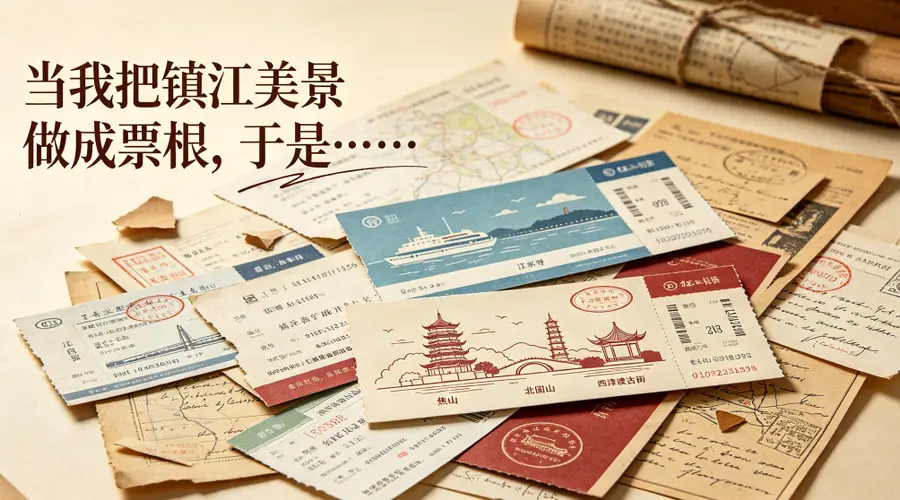 镇江核心景区变创意票根 美景藏方寸间