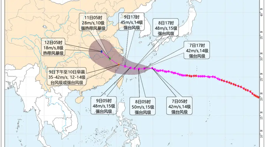 台风“白海豚”路径新动向 或9日晚至10日早浙闽北部沿海登陆